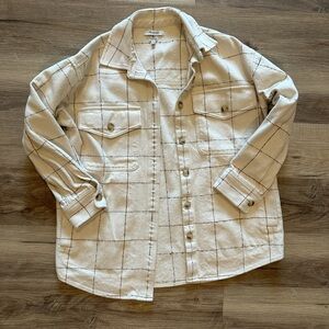 Madewell Women’s Boucle Oversized Shirt Jacket in Windowpane